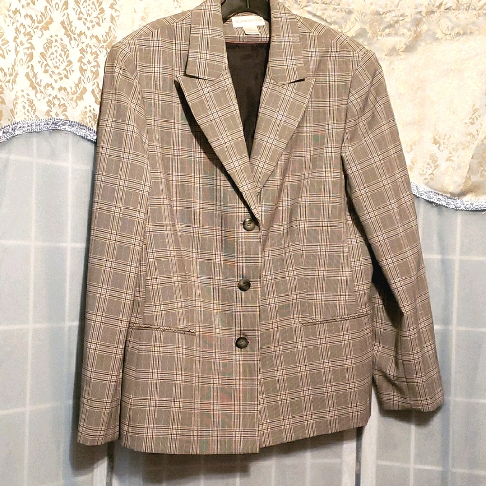 WORTHINGTON SINGLE BREASTED PLAID BLAZER SZ 16